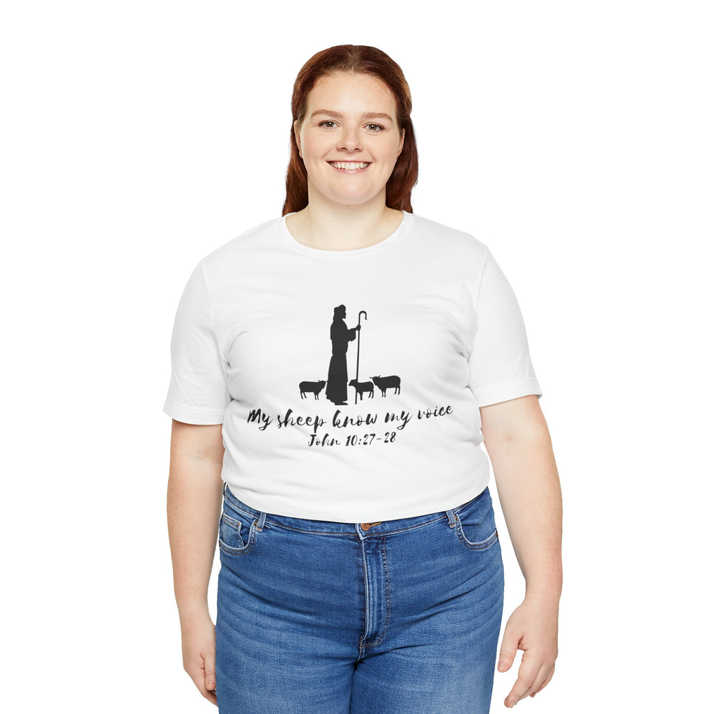 My Sheep Know My Voice shepherd silhouette T-Shirt | John 10:27 scripture
