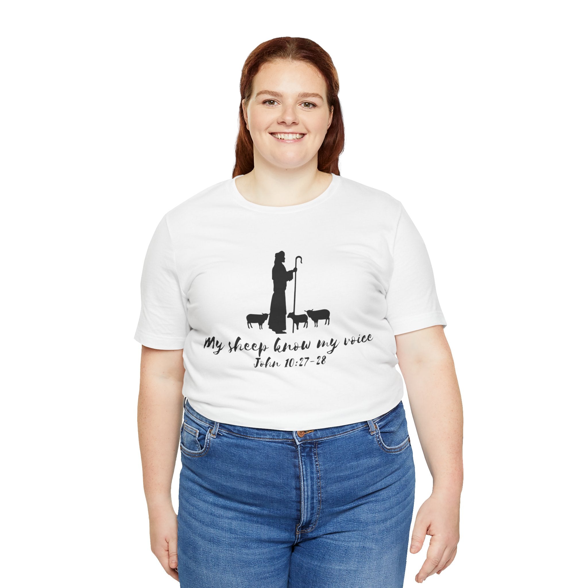 My Sheep Know My Voice shepherd silhouette T-Shirt | John 10:27 scripture