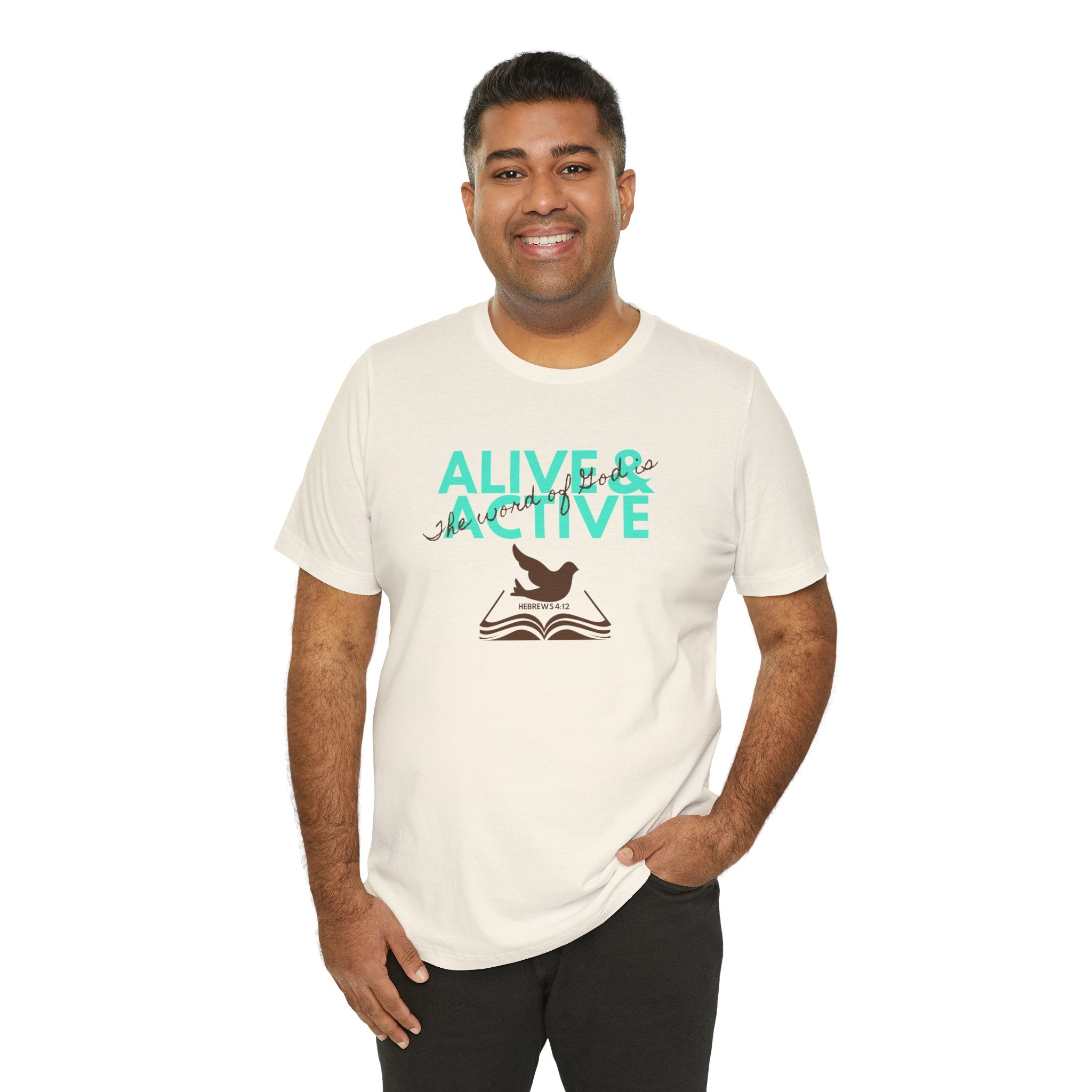 Alive & Active sword wings T-Shirt | Hebrews 4:12 scripture design