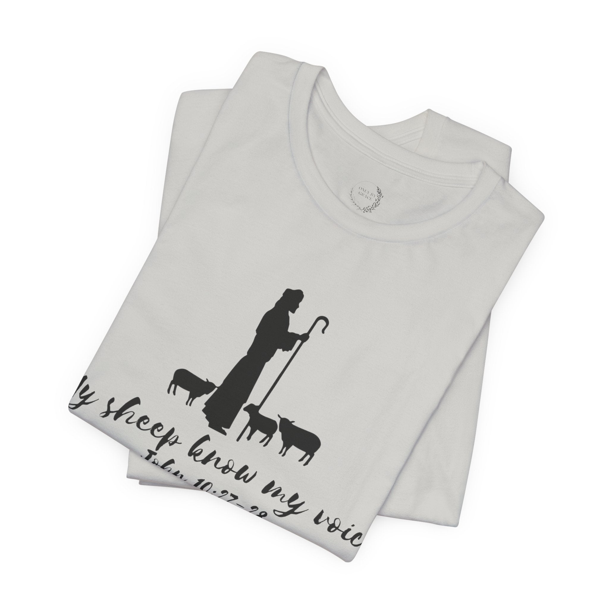 My Sheep Know My Voice shepherd silhouette T-Shirt | John 10:27 scripture