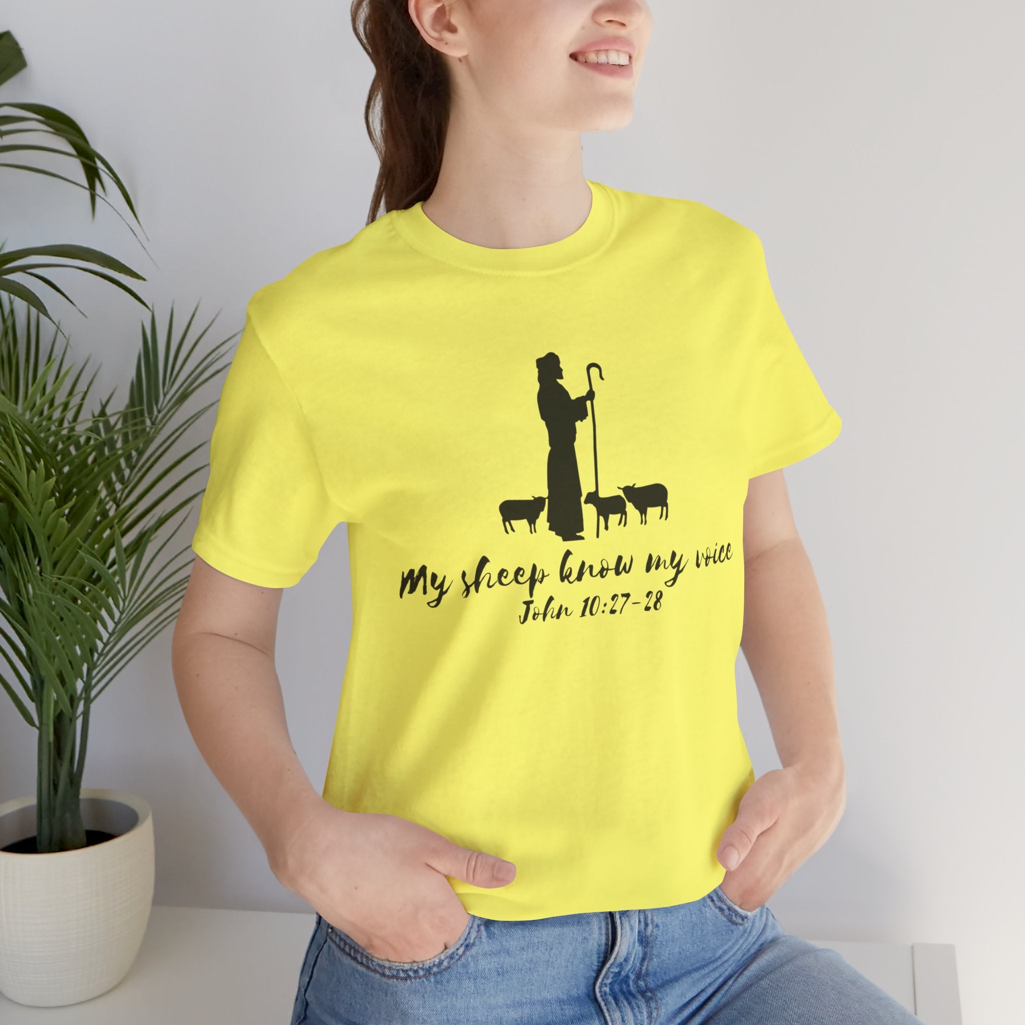 My Sheep Know My Voice shepherd silhouette T-Shirt | John 10:27 scripture