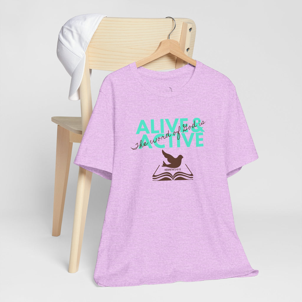 Alive & Active sword wings T-Shirt | Hebrews 4:12 scripture design