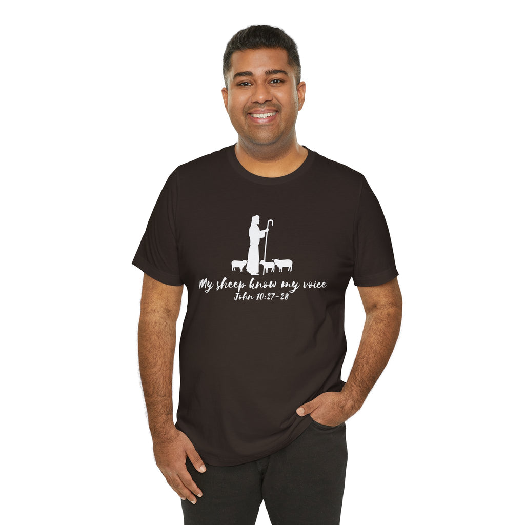 My Sheep Know My Voice shepherd silhouette T-Shirt | John 10:27 scripture