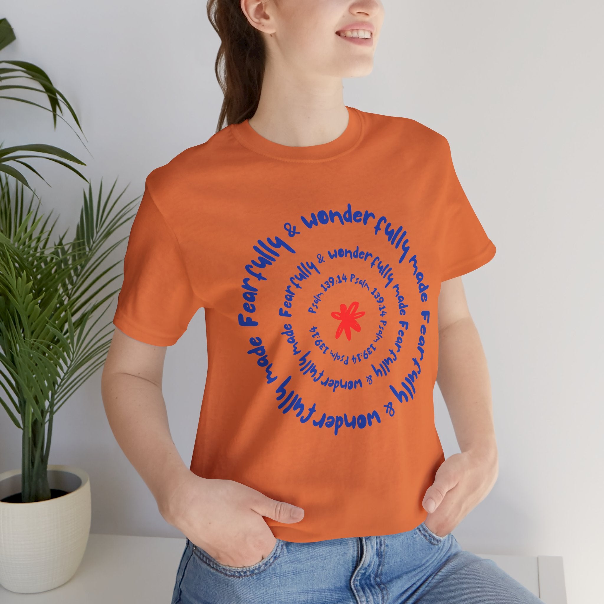T-Shirt — 'Fearfully & Wonderfully Made' Spiral Design