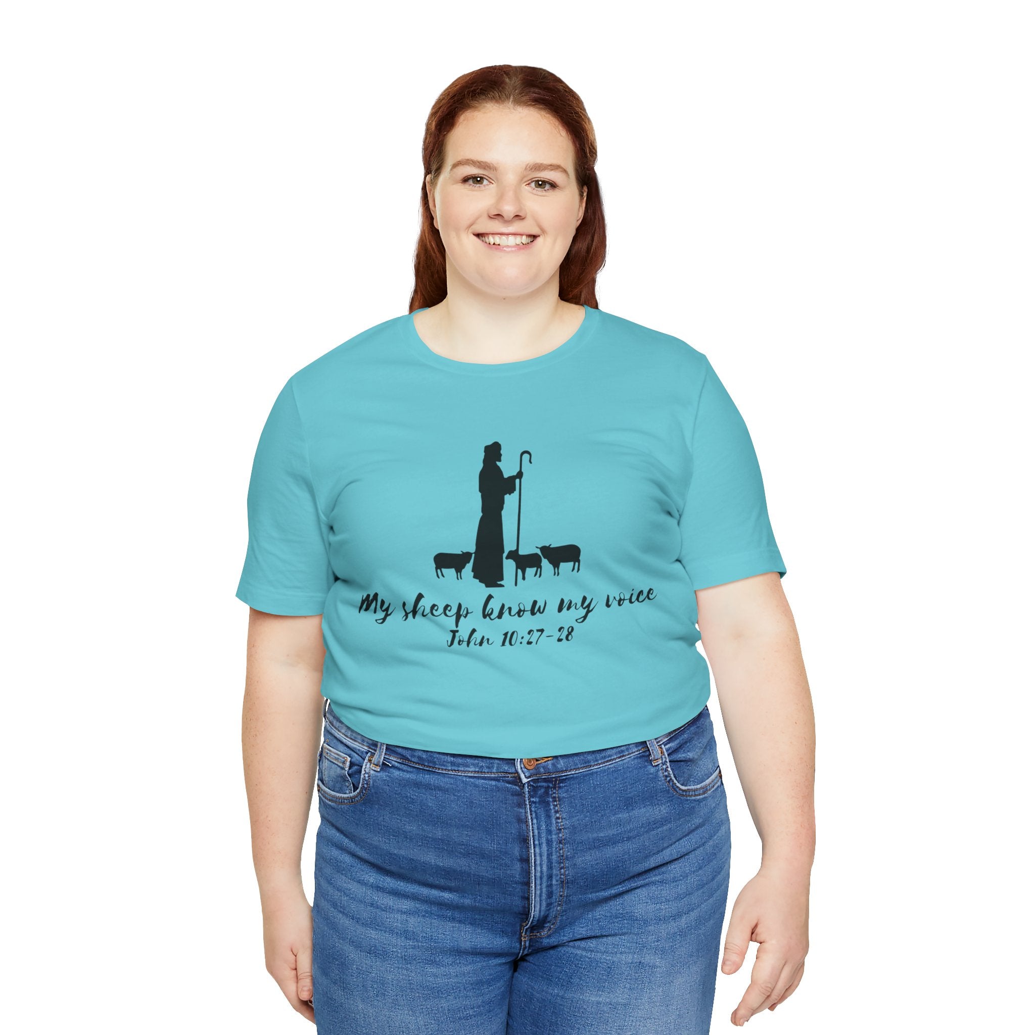 My Sheep Know My Voice shepherd silhouette T-Shirt | John 10:27 scripture