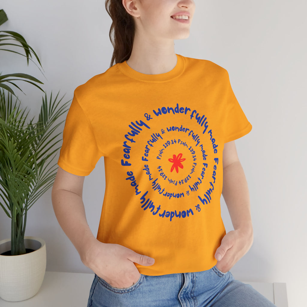 T-Shirt — 'Fearfully & Wonderfully Made' Spiral Design