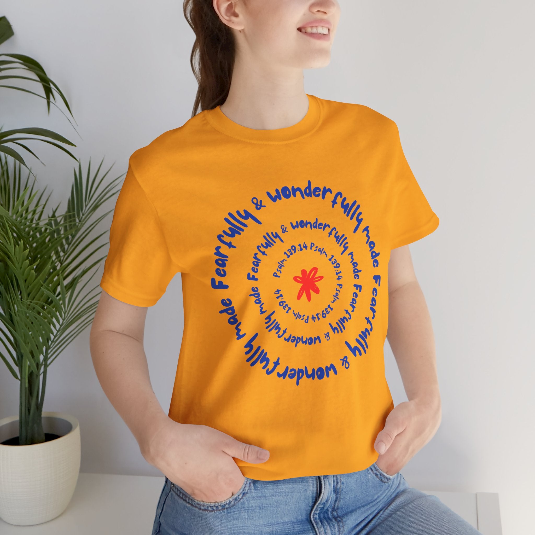 T-Shirt — 'Fearfully & Wonderfully Made' Spiral Design