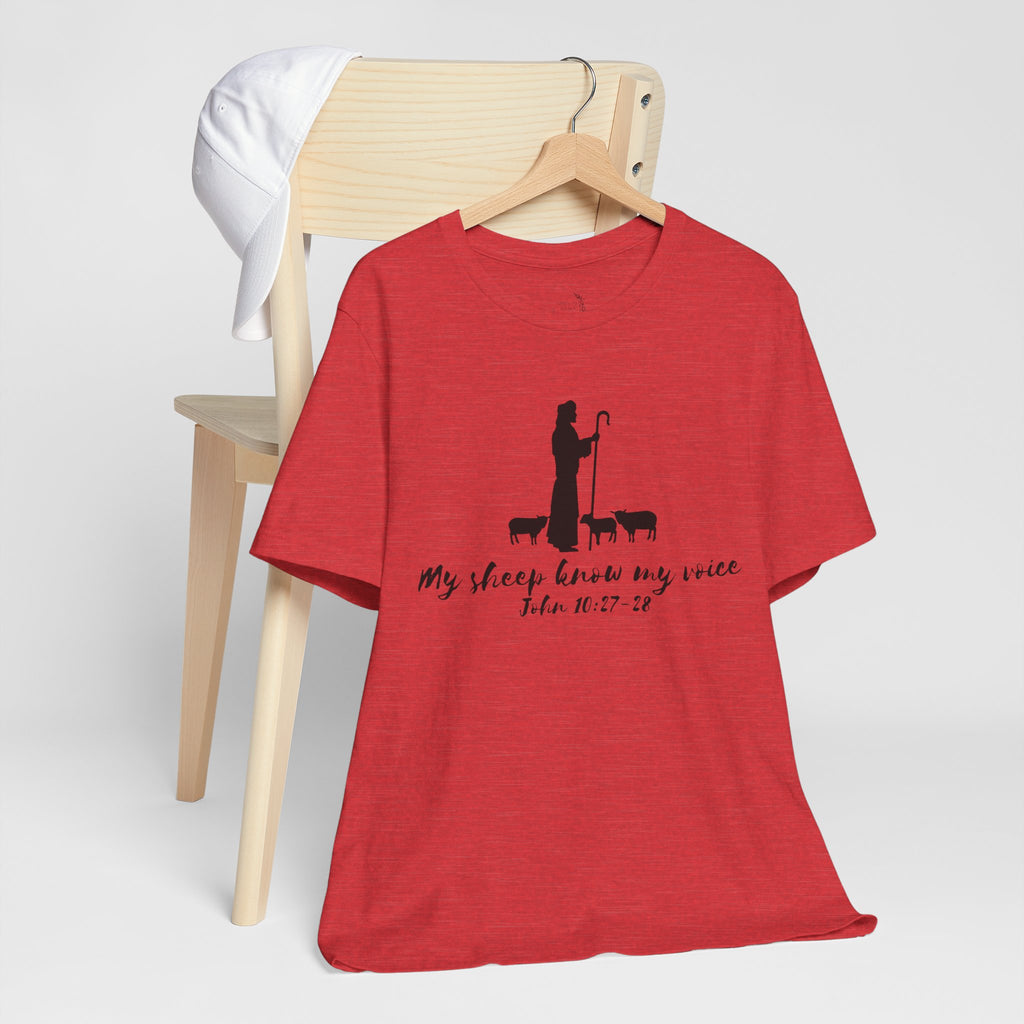 My Sheep Know My Voice shepherd silhouette T-Shirt | John 10:27 scripture