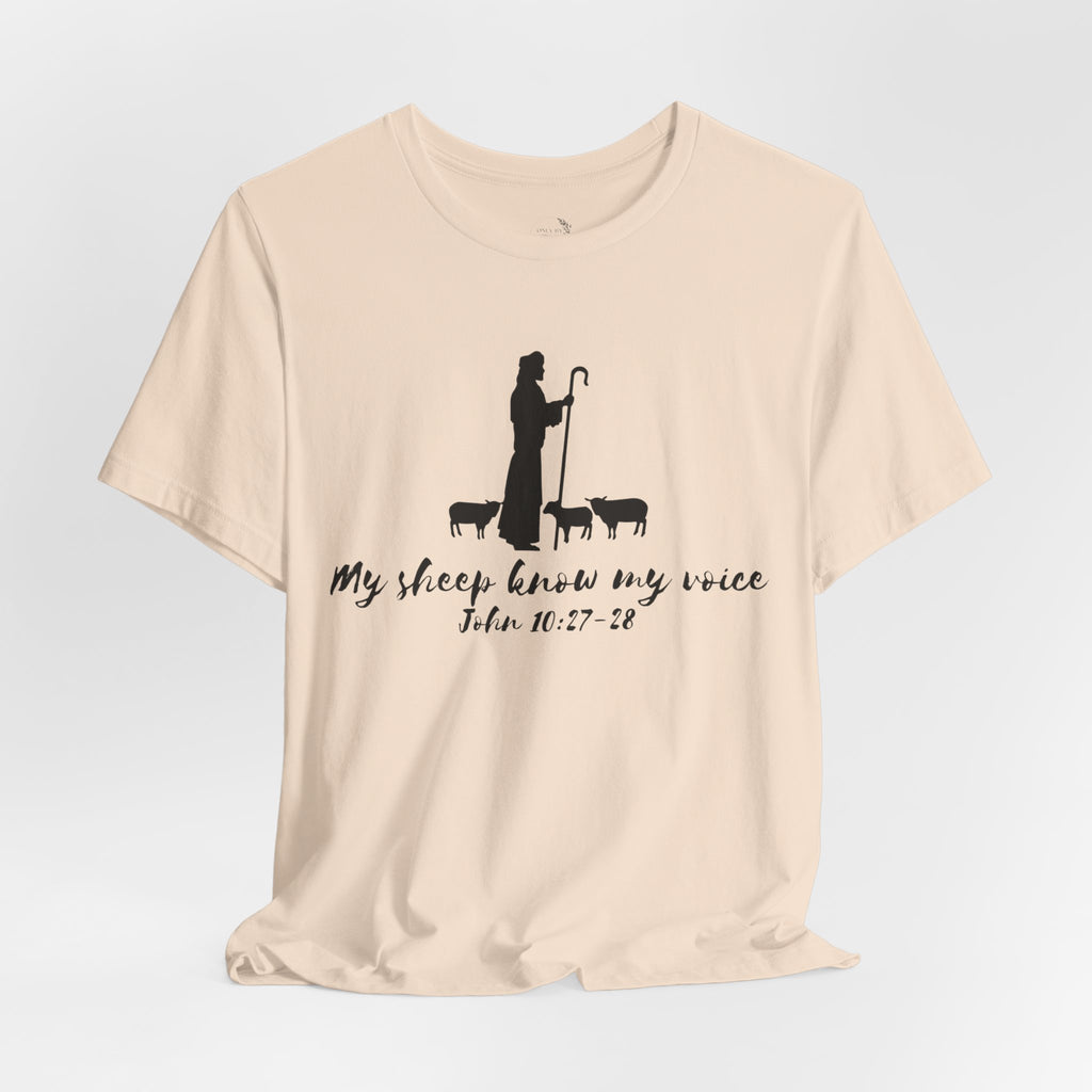 My Sheep Know My Voice shepherd silhouette T-Shirt | John 10:27 scripture