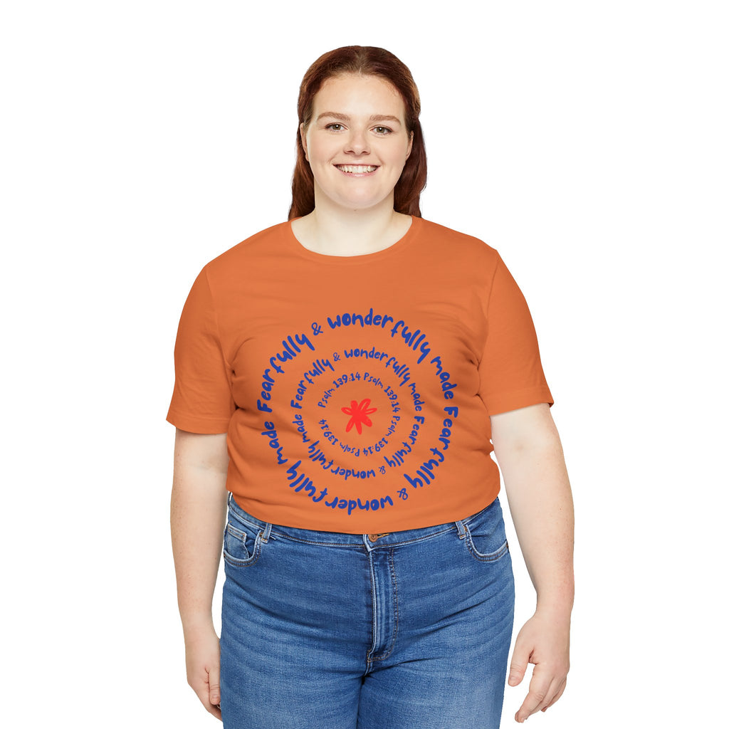 T-Shirt — 'Fearfully & Wonderfully Made' Spiral Design