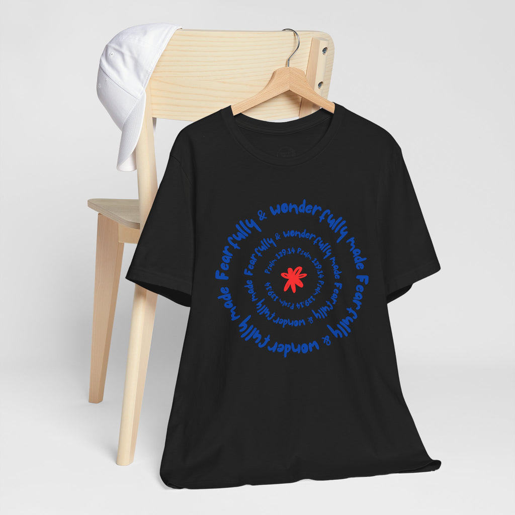 T-Shirt — 'Fearfully & Wonderfully Made' Spiral Design