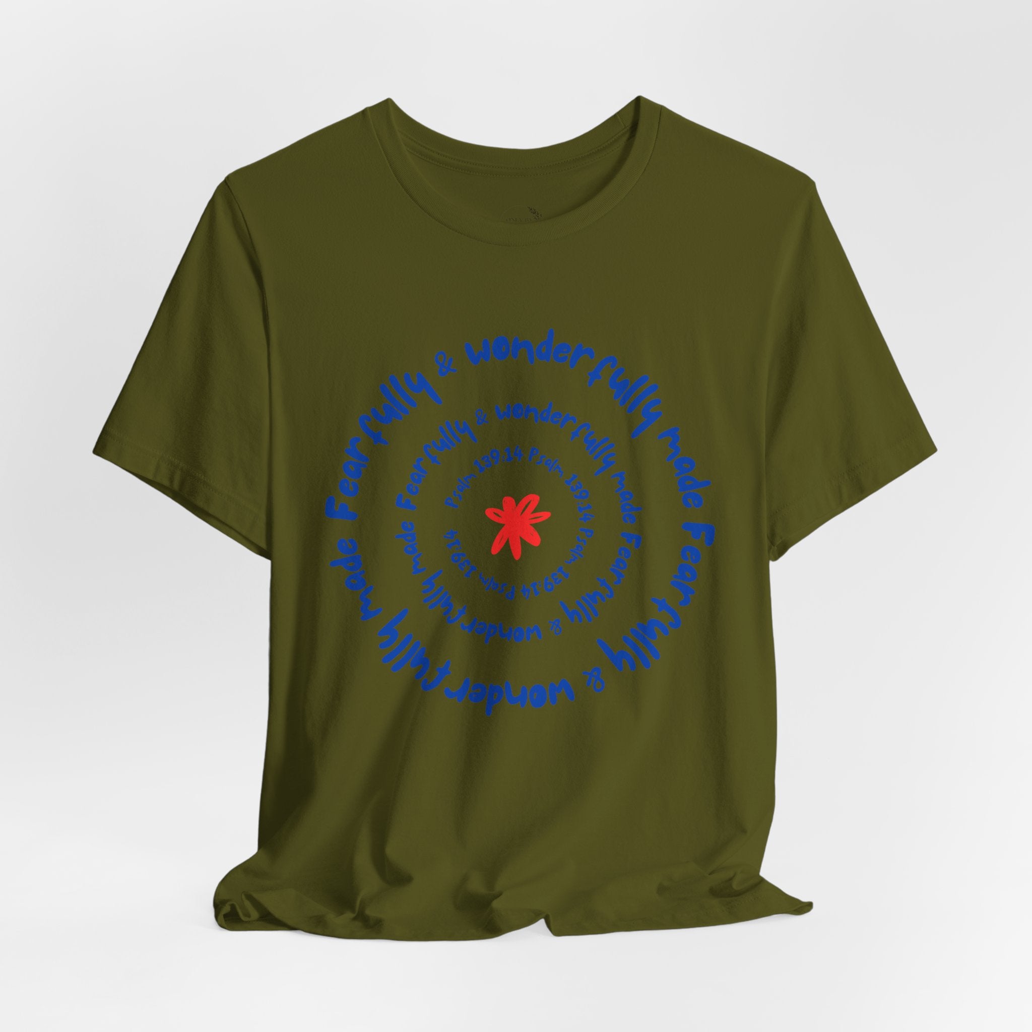 T-Shirt — 'Fearfully & Wonderfully Made' Spiral Design