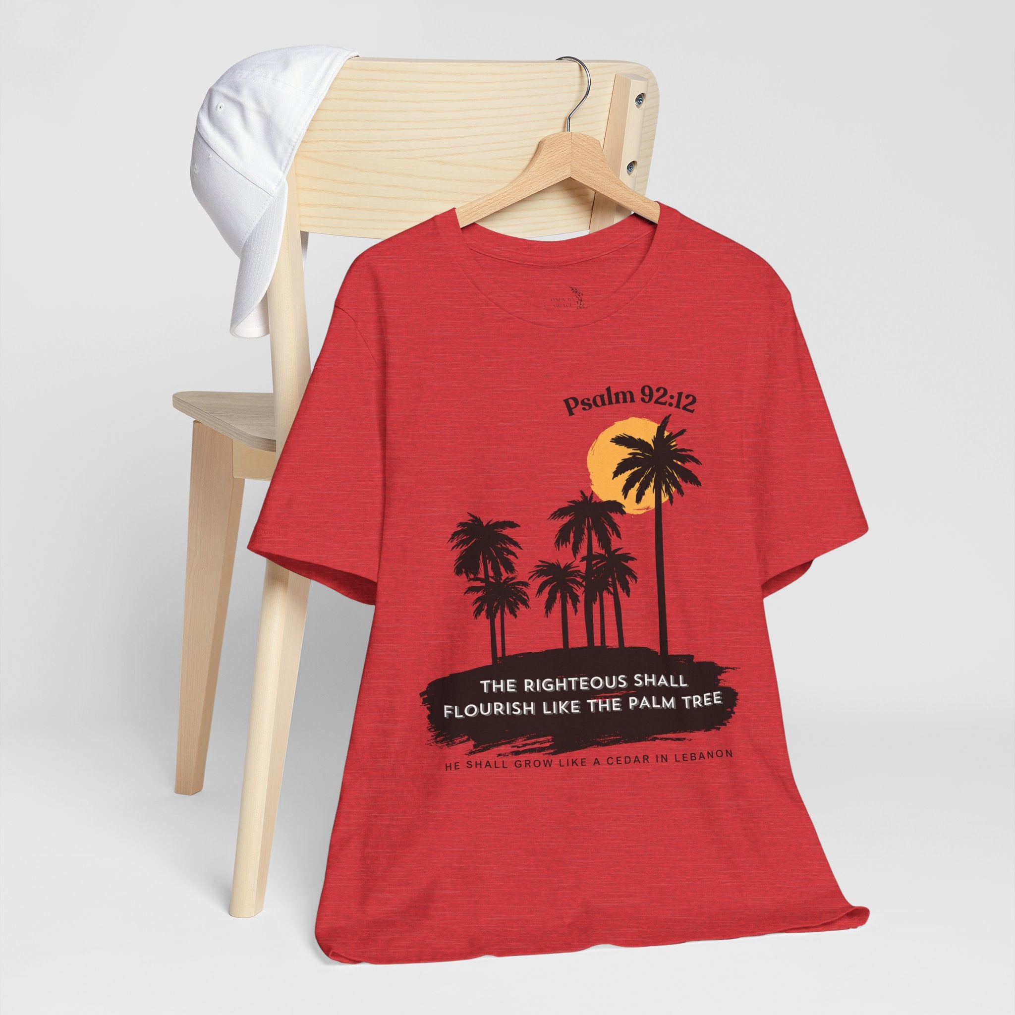 Psalm 92:12 Palm Tree Tee — "The Righteous Shall Flourish Like the Palm Tree" Christian T-Shirt