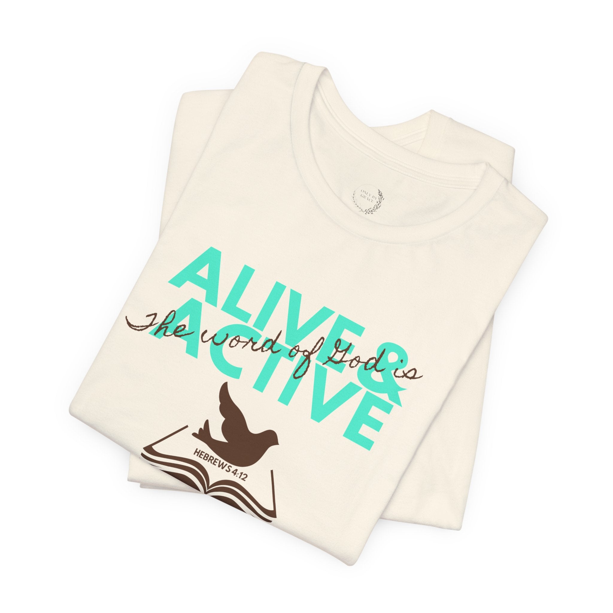 Alive & Active sword wings T-Shirt | Hebrews 4:12 scripture design
