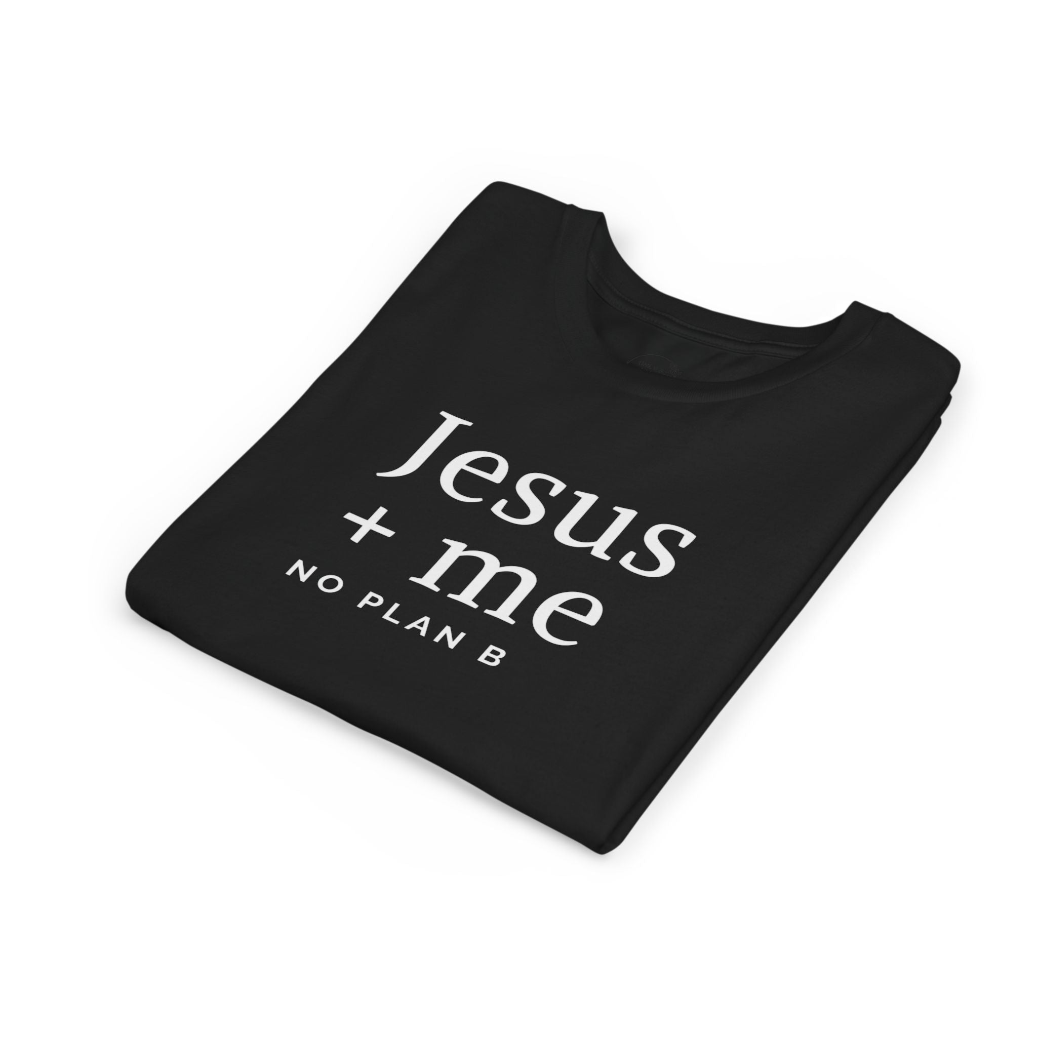 Kids Tee — "Jesus + Me No Plan B" Christian Graphic Shirt