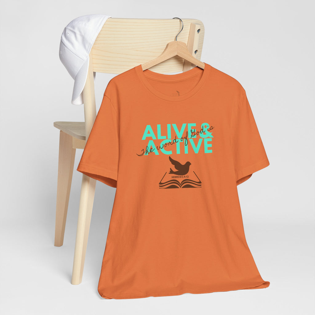 Alive & Active sword wings T-Shirt | Hebrews 4:12 scripture design