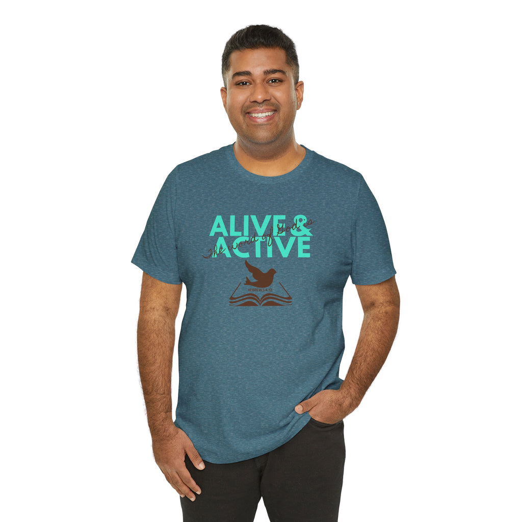 Alive & Active sword wings T-Shirt | Hebrews 4:12 scripture design