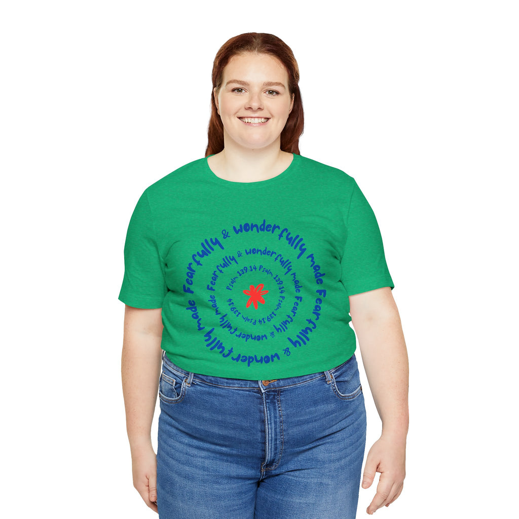 T-Shirt — 'Fearfully & Wonderfully Made' Spiral Design