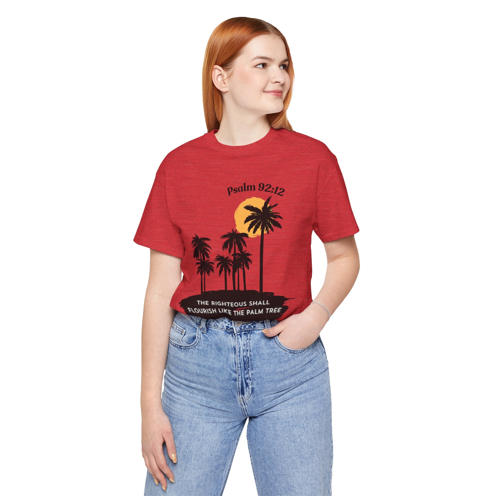 Psalm 92:12 Palm Tree Tee — "The Righteous Shall Flourish Like the Palm Tree" Christian T-Shirt