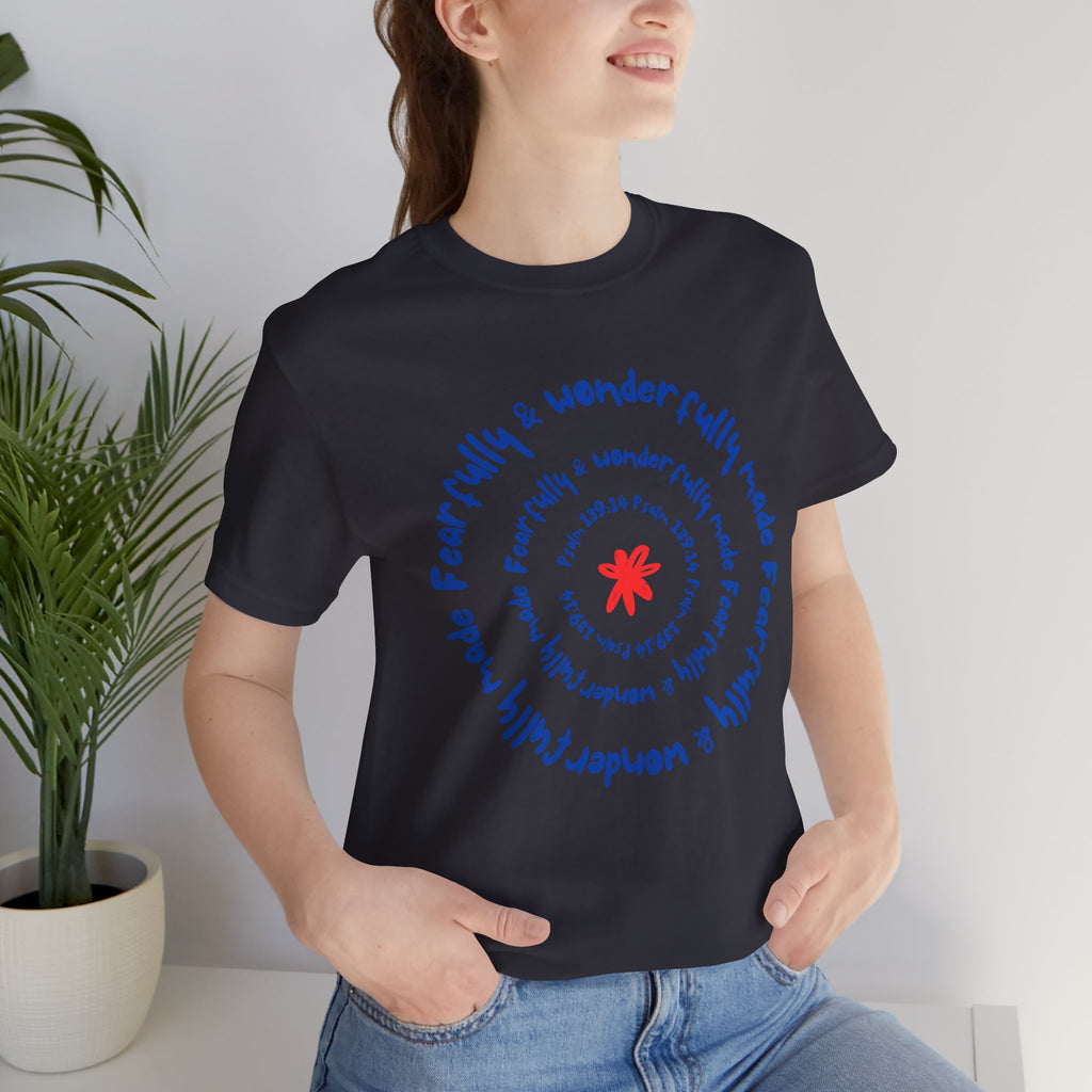 T-Shirt — 'Fearfully & Wonderfully Made' Spiral Design