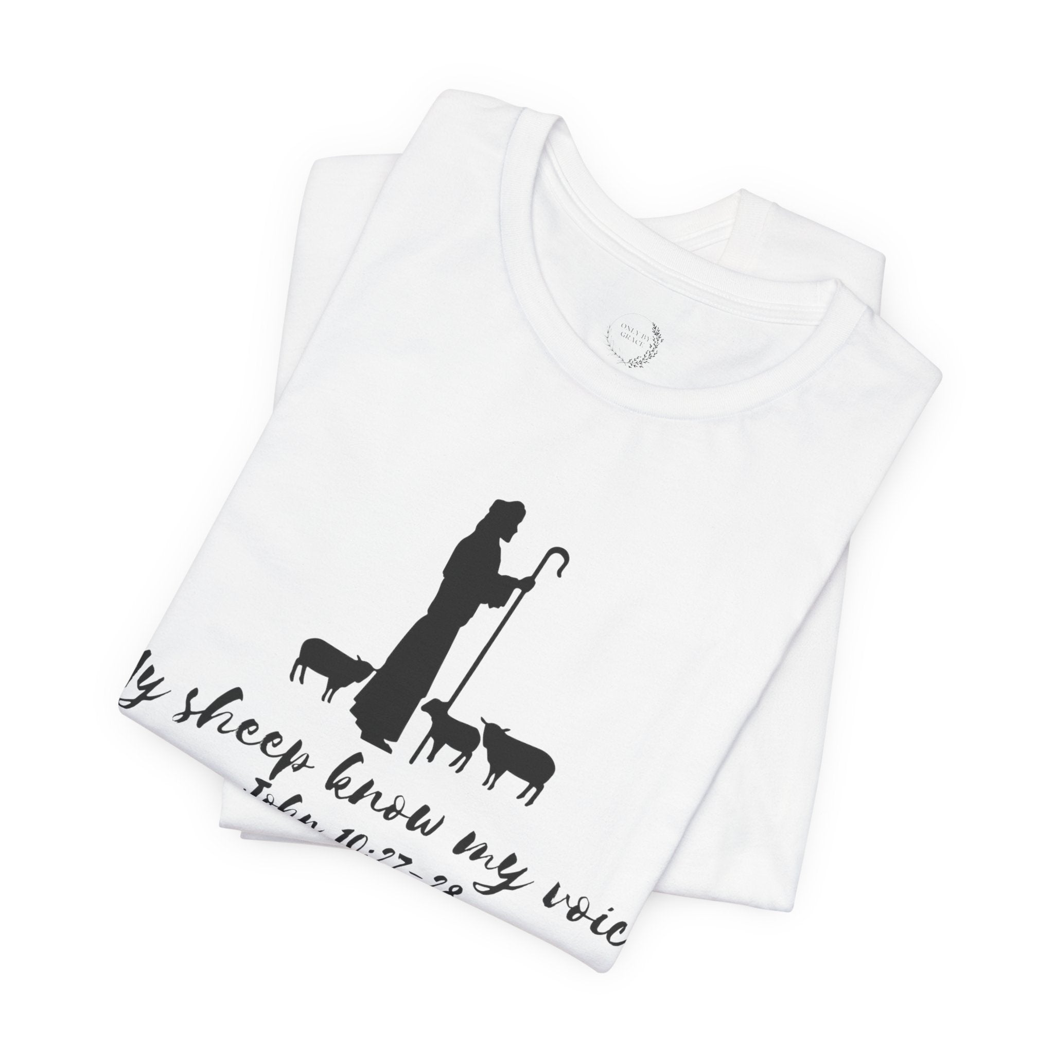 My Sheep Know My Voice shepherd silhouette T-Shirt | John 10:27 scripture