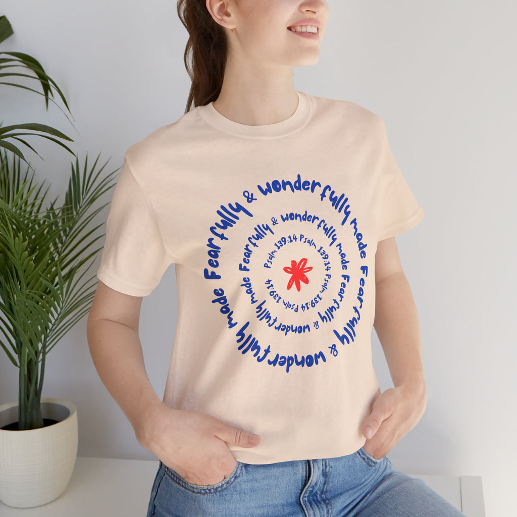 T-Shirt — 'Fearfully & Wonderfully Made' Spiral Design