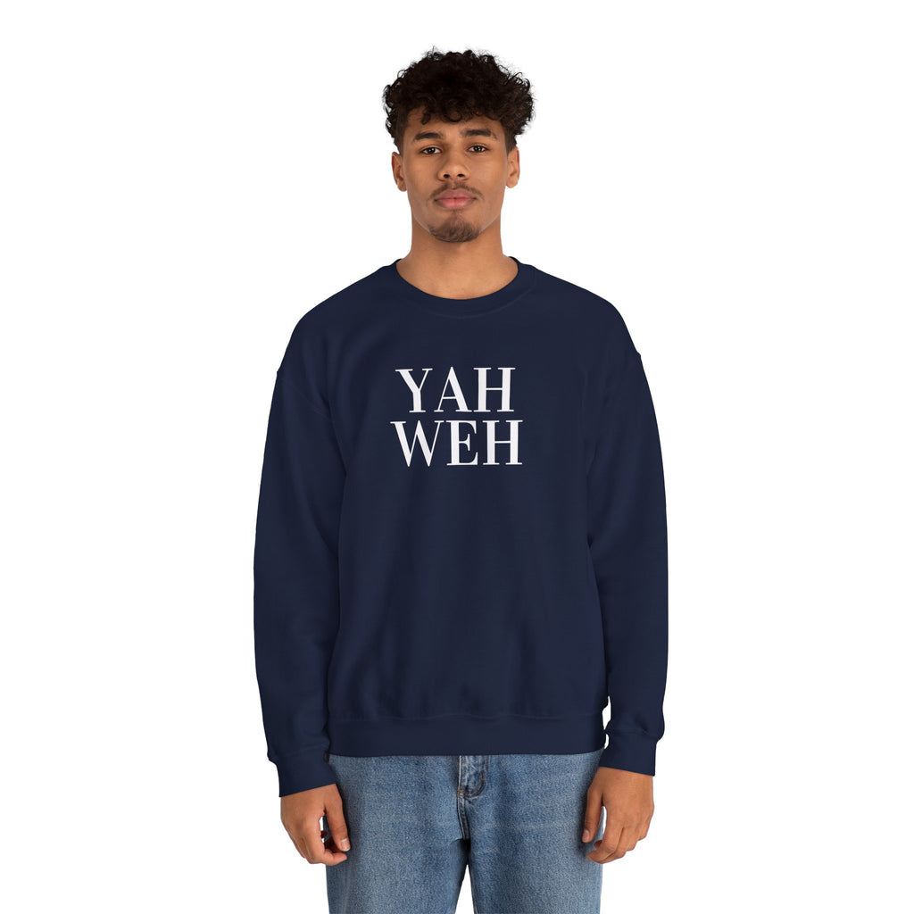 YAHWEH Minimalist Typography Sweatshirt | Religious Faith Crewneck