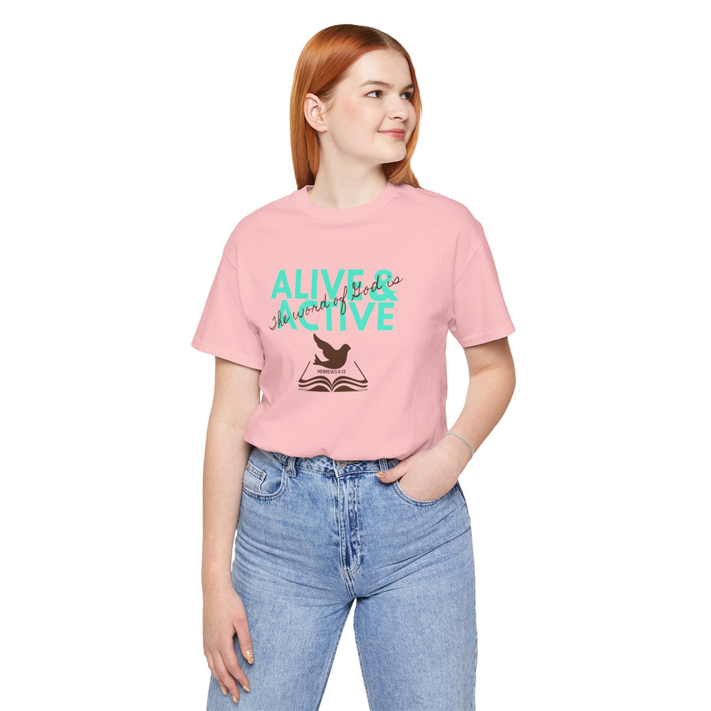 Alive & Active sword wings T-Shirt | Hebrews 4:12 scripture design