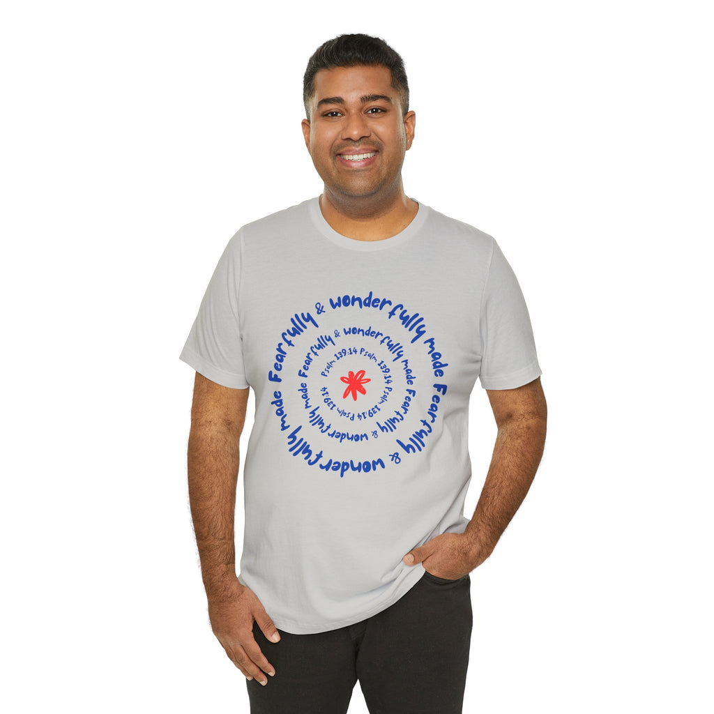 T-Shirt — 'Fearfully & Wonderfully Made' Spiral Design