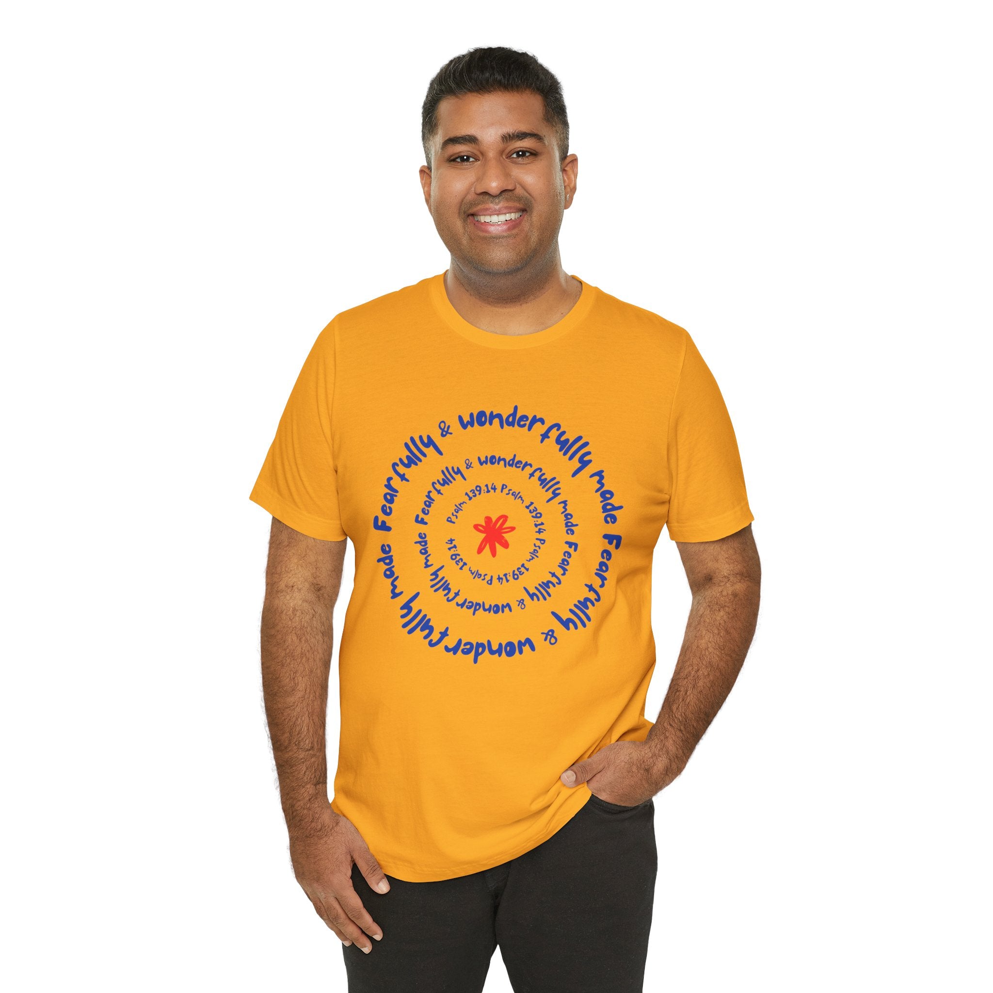 T-Shirt — 'Fearfully & Wonderfully Made' Spiral Design