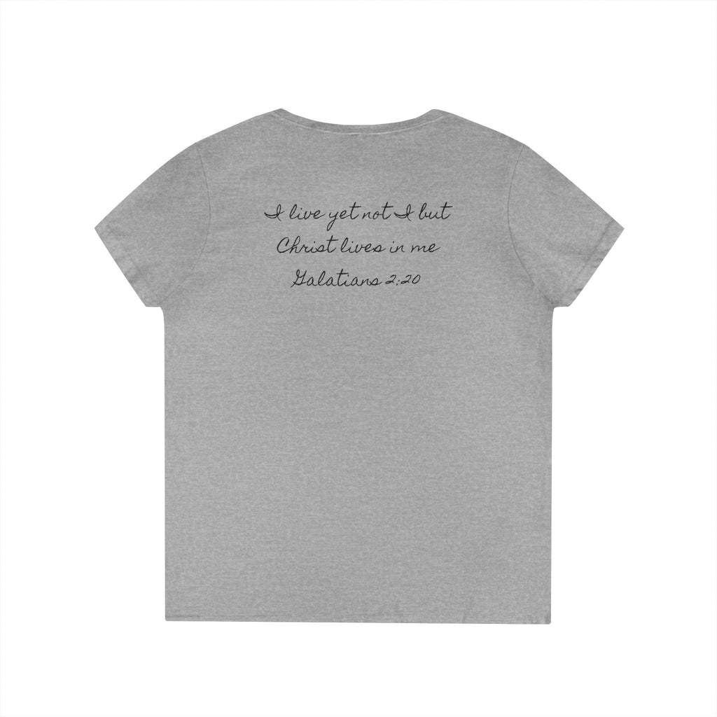 Jesus + Me V-Neck Tee — No Plan B Christian Women’s T-Shirt with Cross Back Design