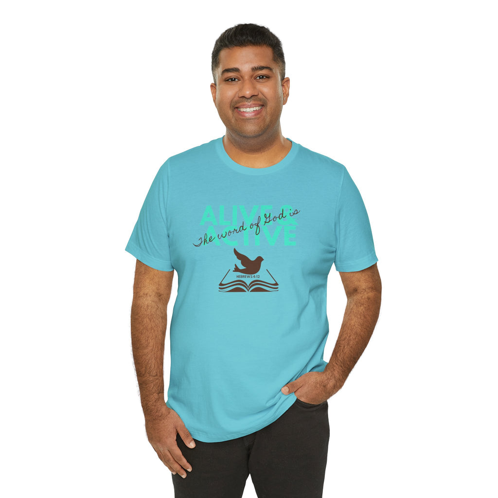 Alive & Active sword wings T-Shirt | Hebrews 4:12 scripture design