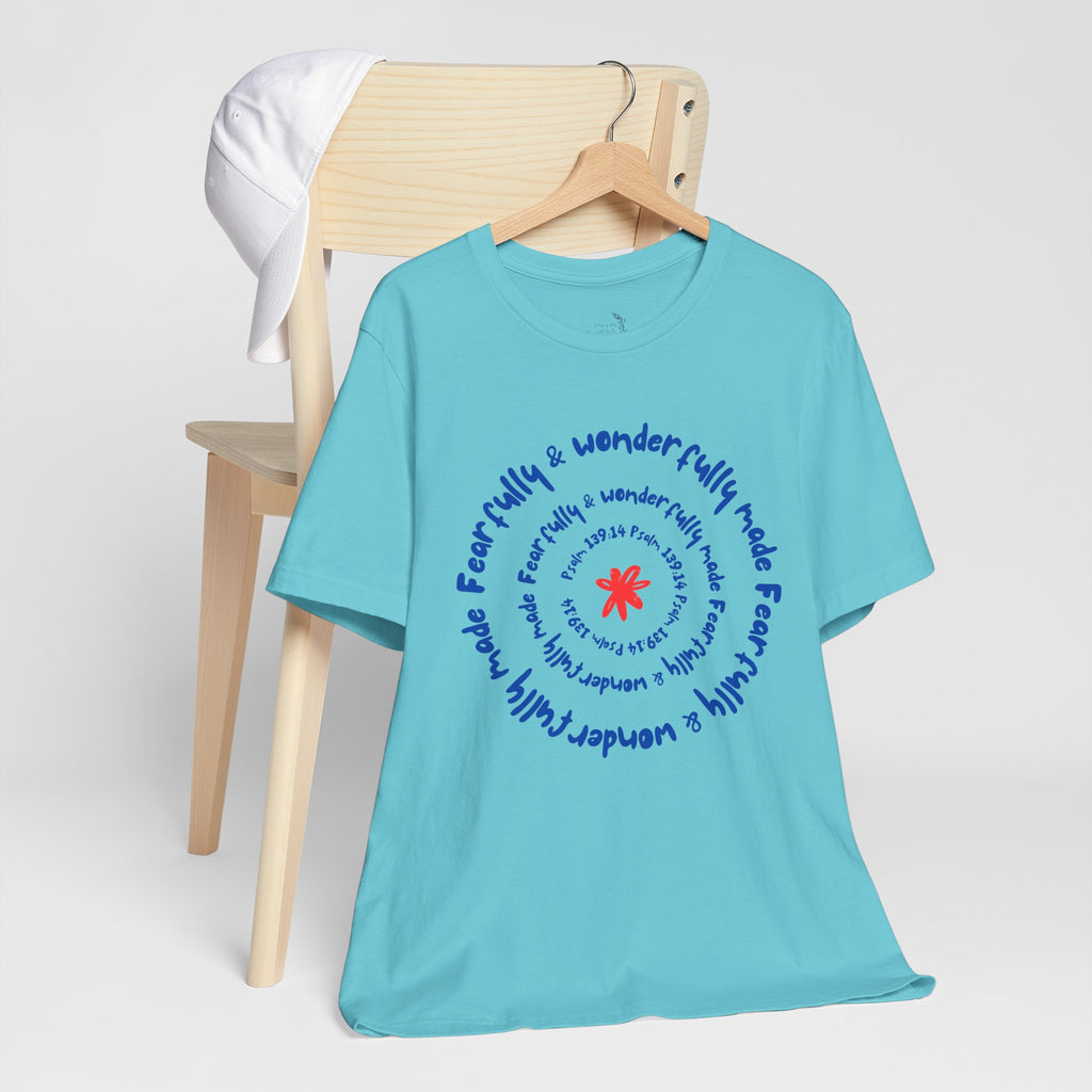 T-Shirt — 'Fearfully & Wonderfully Made' Spiral Design