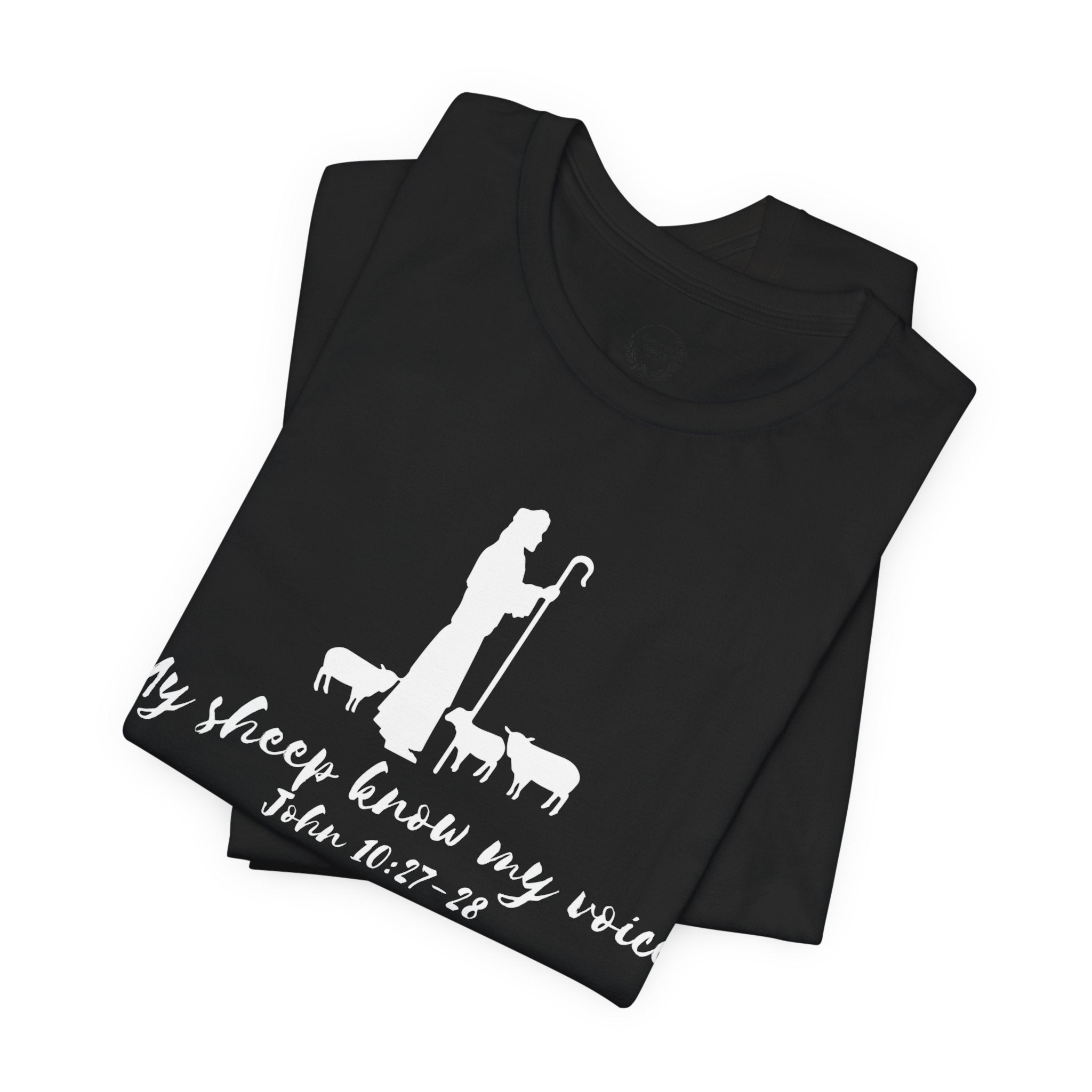 My Sheep Know My Voice shepherd silhouette T-Shirt | John 10:27 scripture