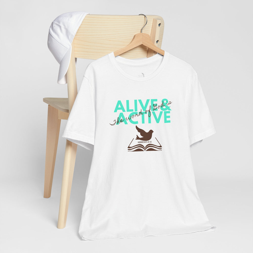 Alive & Active sword wings T-Shirt | Hebrews 4:12 scripture design