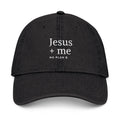 Embroidered Black Hat — "Jesus + Me No Plan B" Christian Baseball Cap