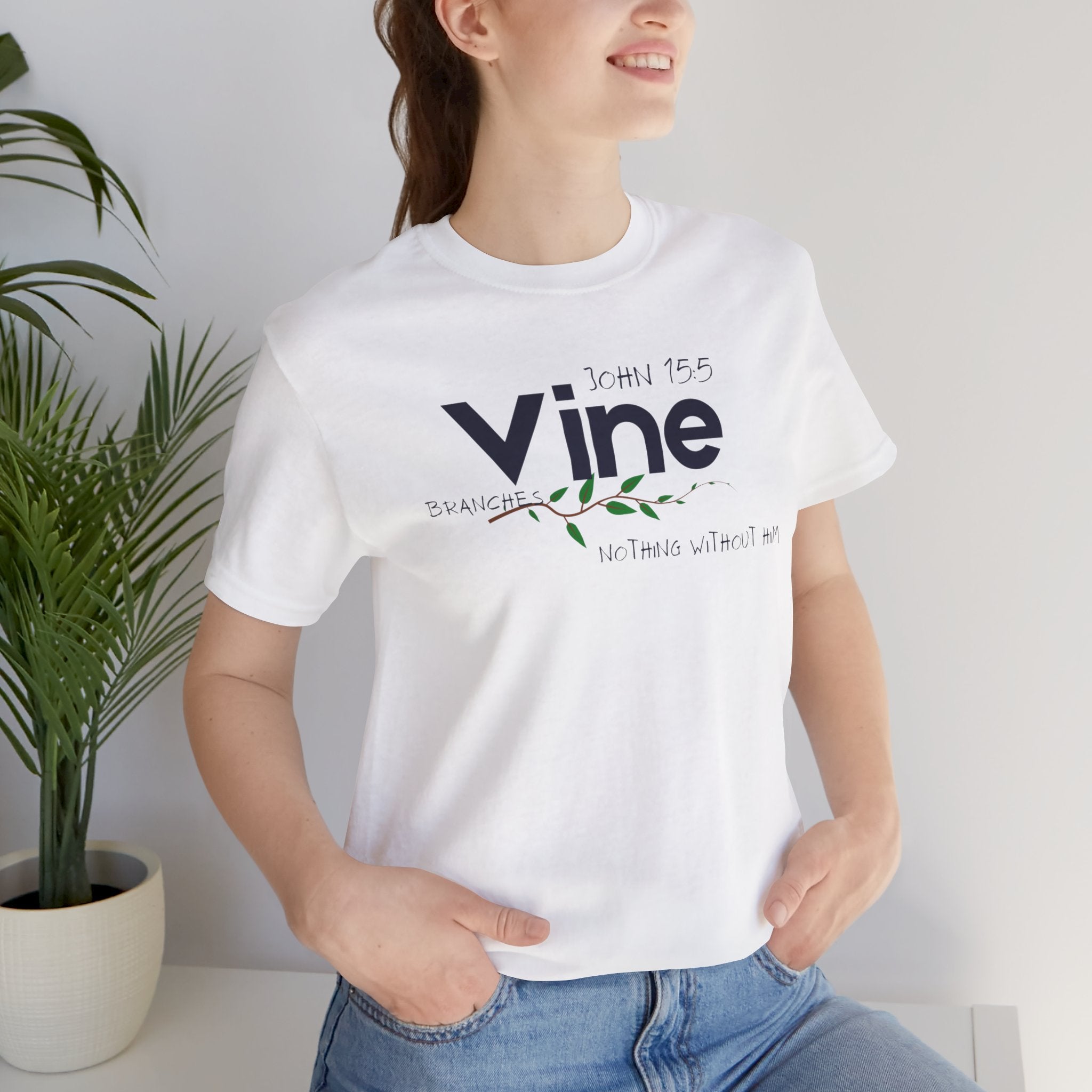 Vine typography tee T-Shirt | botanical vine script graphic