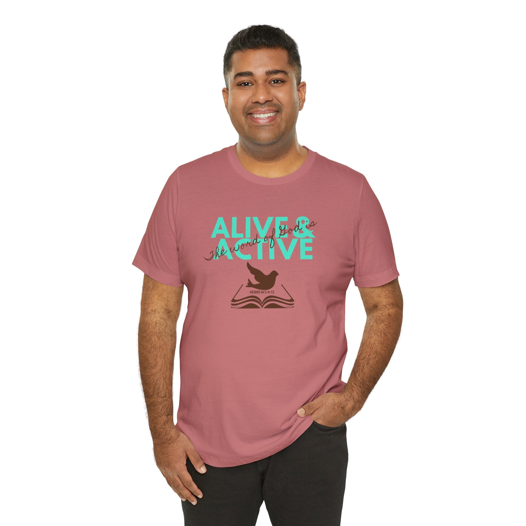 Alive & Active sword wings T-Shirt | Hebrews 4:12 scripture design