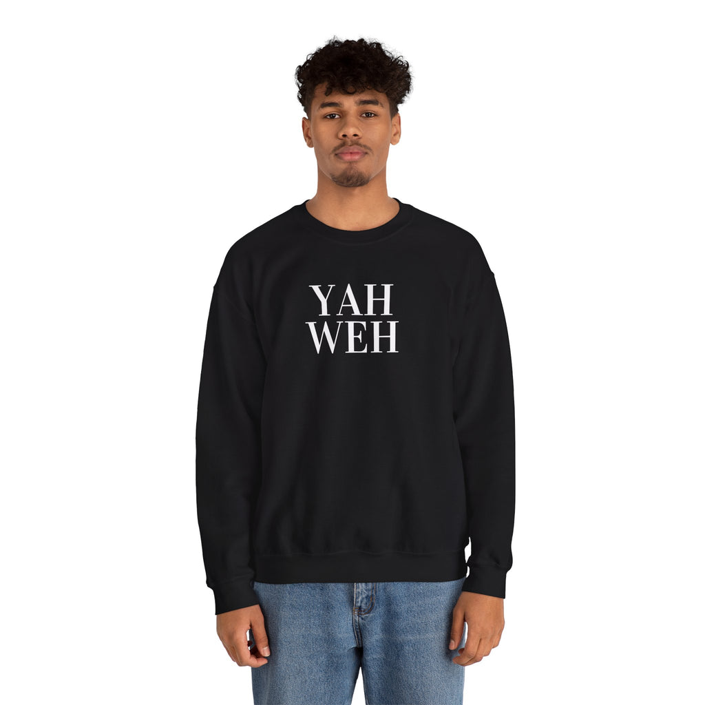 YAHWEH Minimalist Typography Sweatshirt | Religious Faith Crewneck