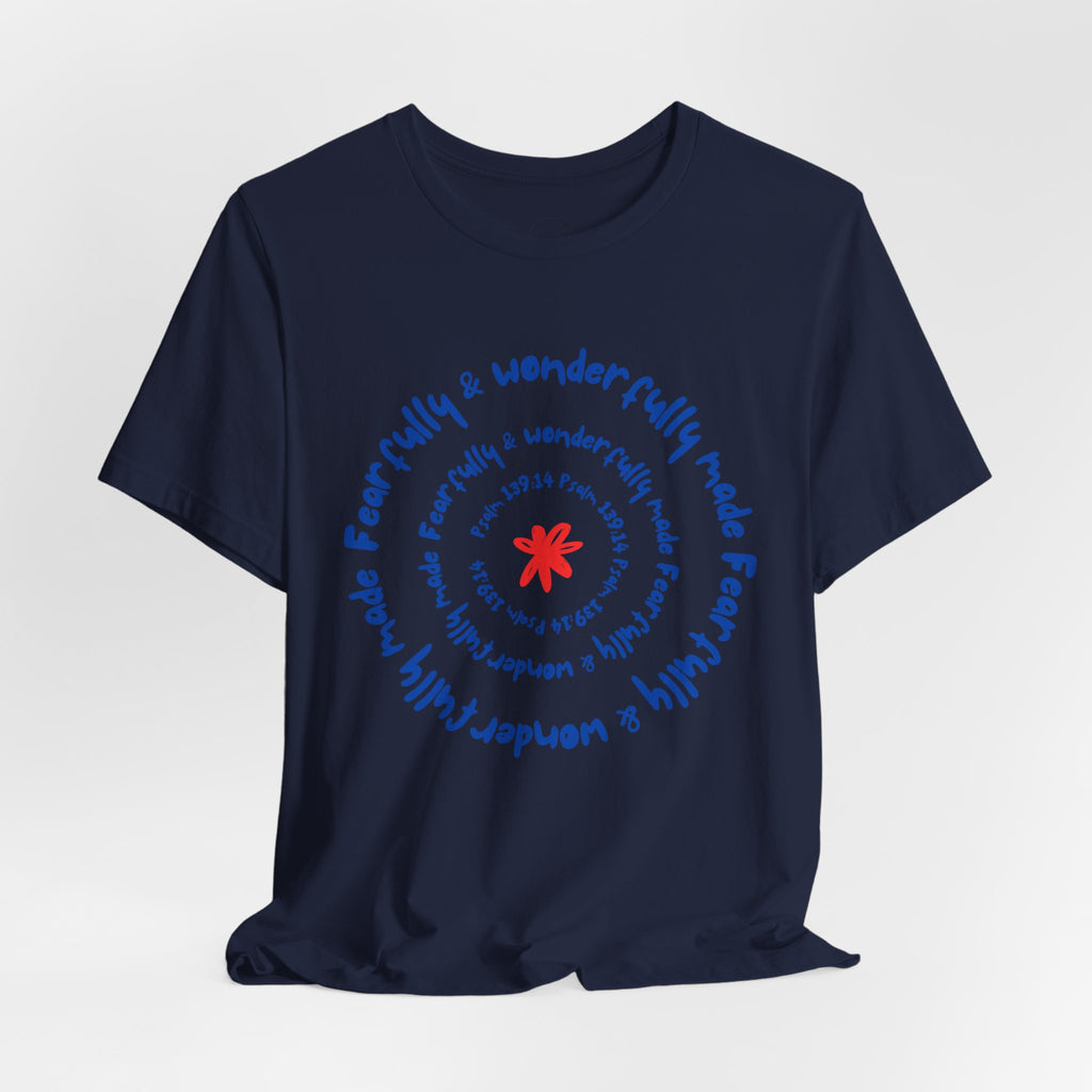T-Shirt — 'Fearfully & Wonderfully Made' Spiral Design
