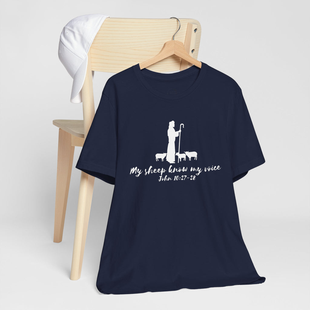 My Sheep Know My Voice shepherd silhouette T-Shirt | John 10:27 scripture