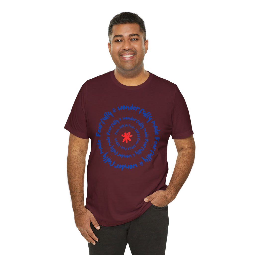 T-Shirt — 'Fearfully & Wonderfully Made' Spiral Design
