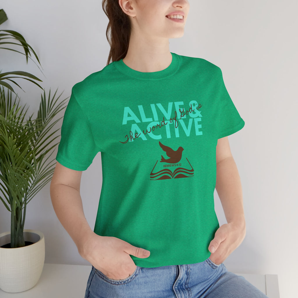 Alive & Active sword wings T-Shirt | Hebrews 4:12 scripture design