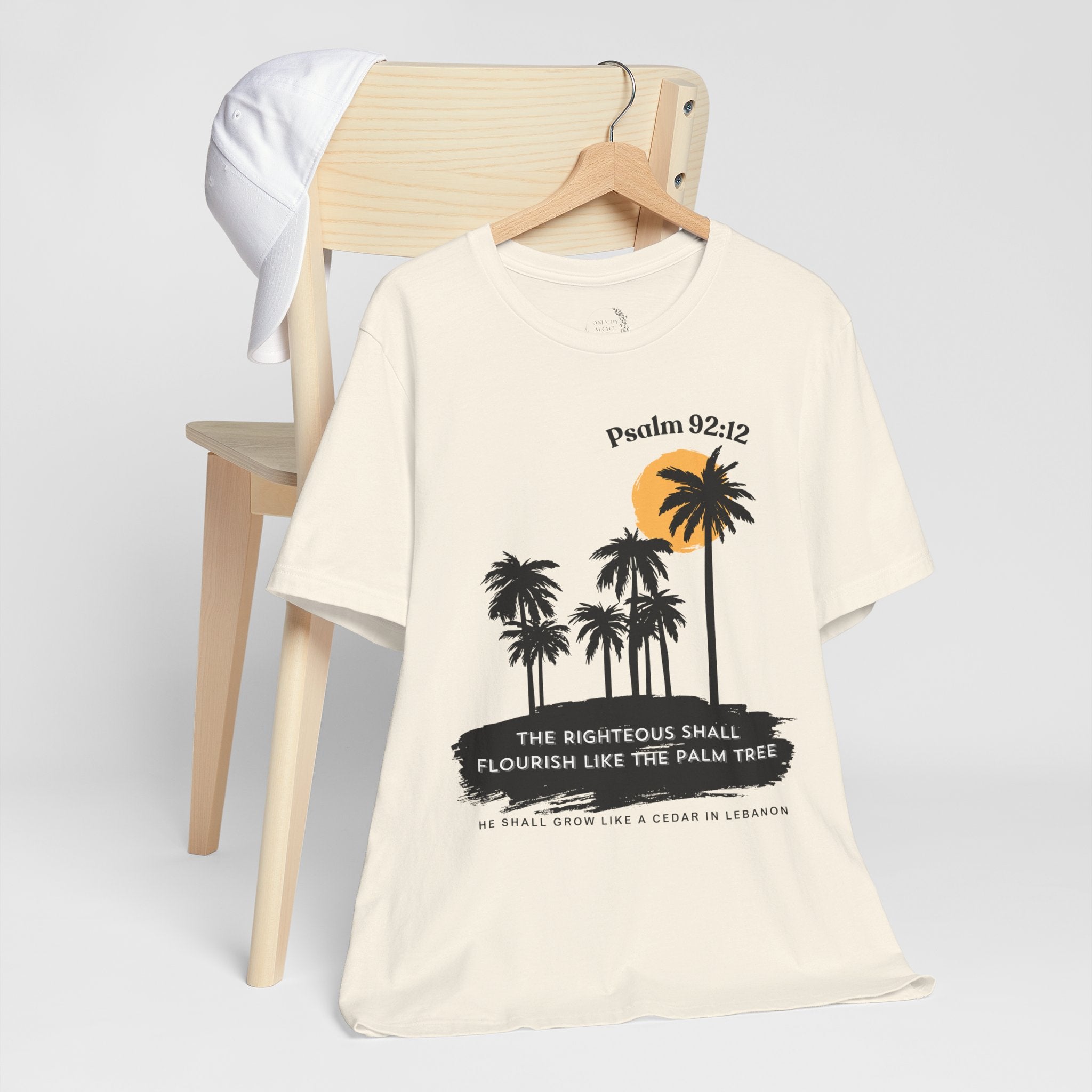 Psalm 92:12 Palm Tree Tee — "The Righteous Shall Flourish Like the Palm Tree" Christian T-Shirt