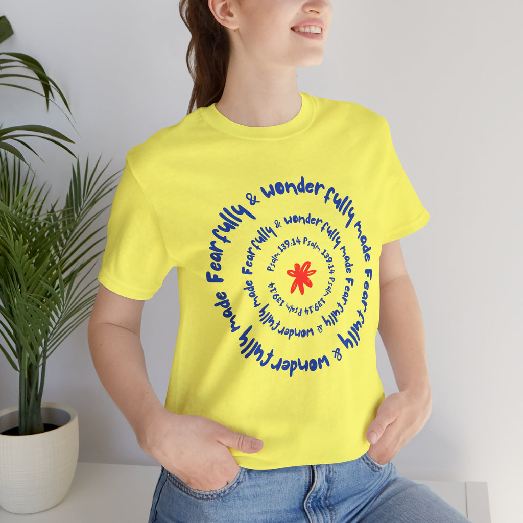 T-Shirt — 'Fearfully & Wonderfully Made' Spiral Design