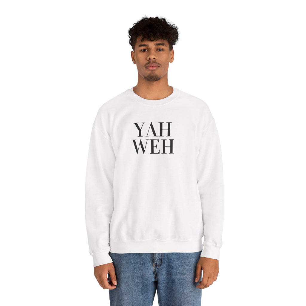 YAHWEH Minimalist Typography Sweatshirt | Religious Faith Crewneck
