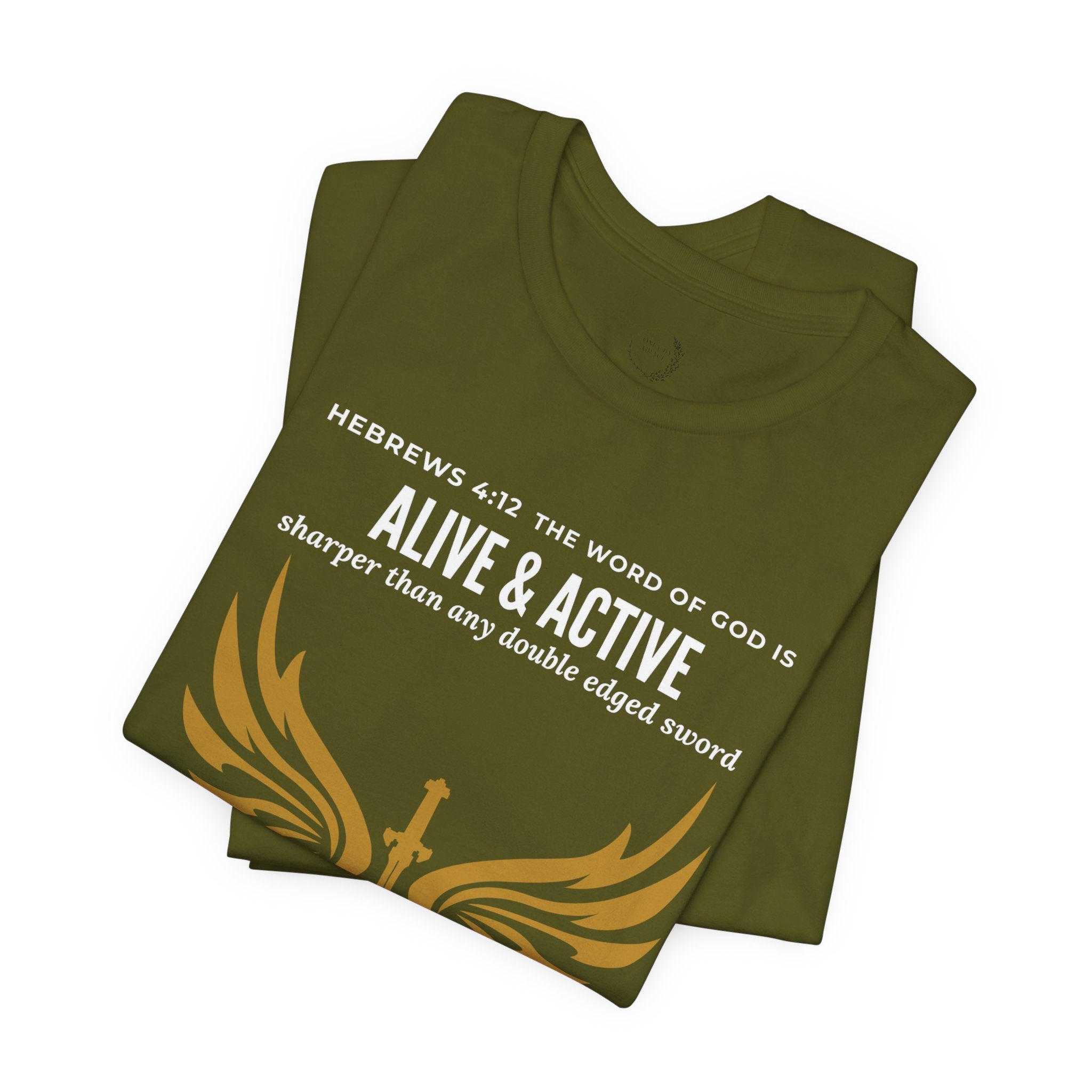 Alive & Active sword wings T-Shirt | Hebrews 4:12 scripture design