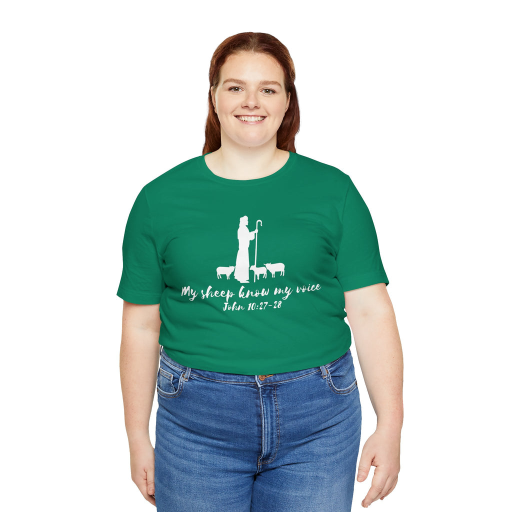 My Sheep Know My Voice shepherd silhouette T-Shirt | John 10:27 scripture
