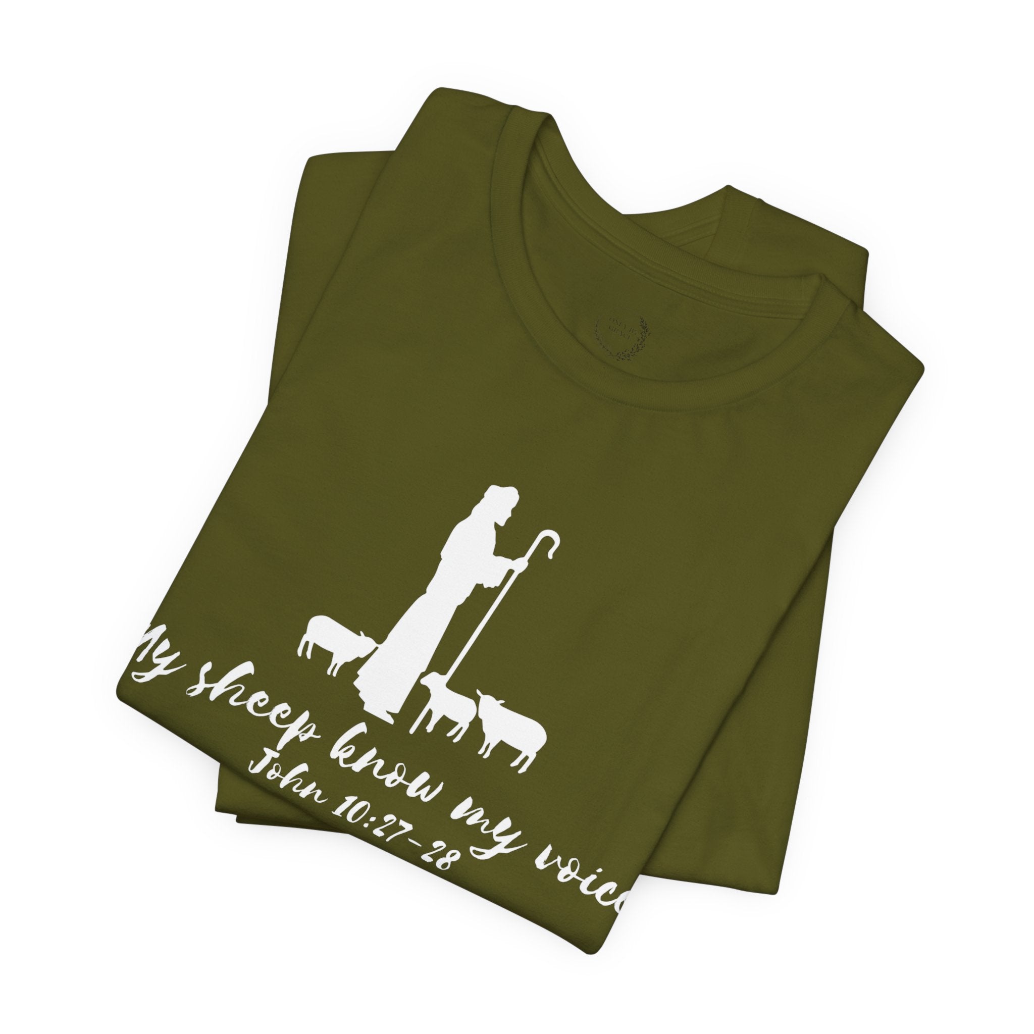 My Sheep Know My Voice shepherd silhouette T-Shirt | John 10:27 scripture