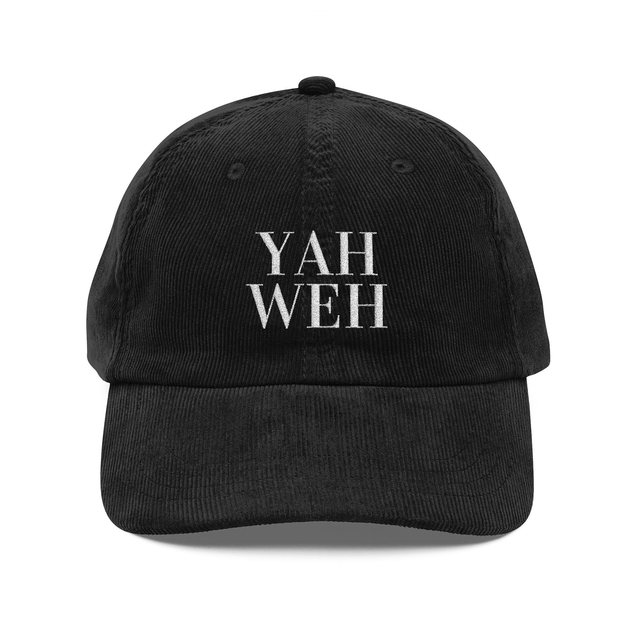 Yah Weh Embroidered Corduroy Cap — Vintage Red Baseball Hat